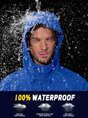 Image of UIQUR Mens Raincoat Waterproof Rain Jacket