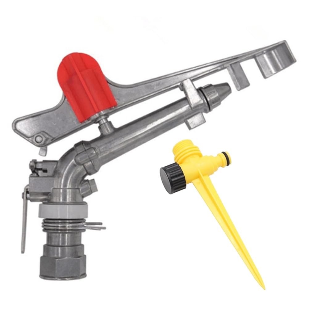 Osmond Zinc Alloy Nozzle Irrigation Sprinkler Water 360 Degrees Adjustable Rain Sprays Field Sprinklers,1.5 Inch