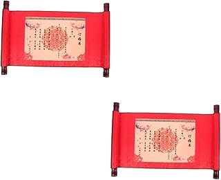 Abaodam 2 Peças Carta De Noivado Decoração Retrô Decorações De Casamento Para Cerimônia Decoração De Casamento Chinês Certidão De Casamento Chinesa Rolagem Certidão De Casamento
