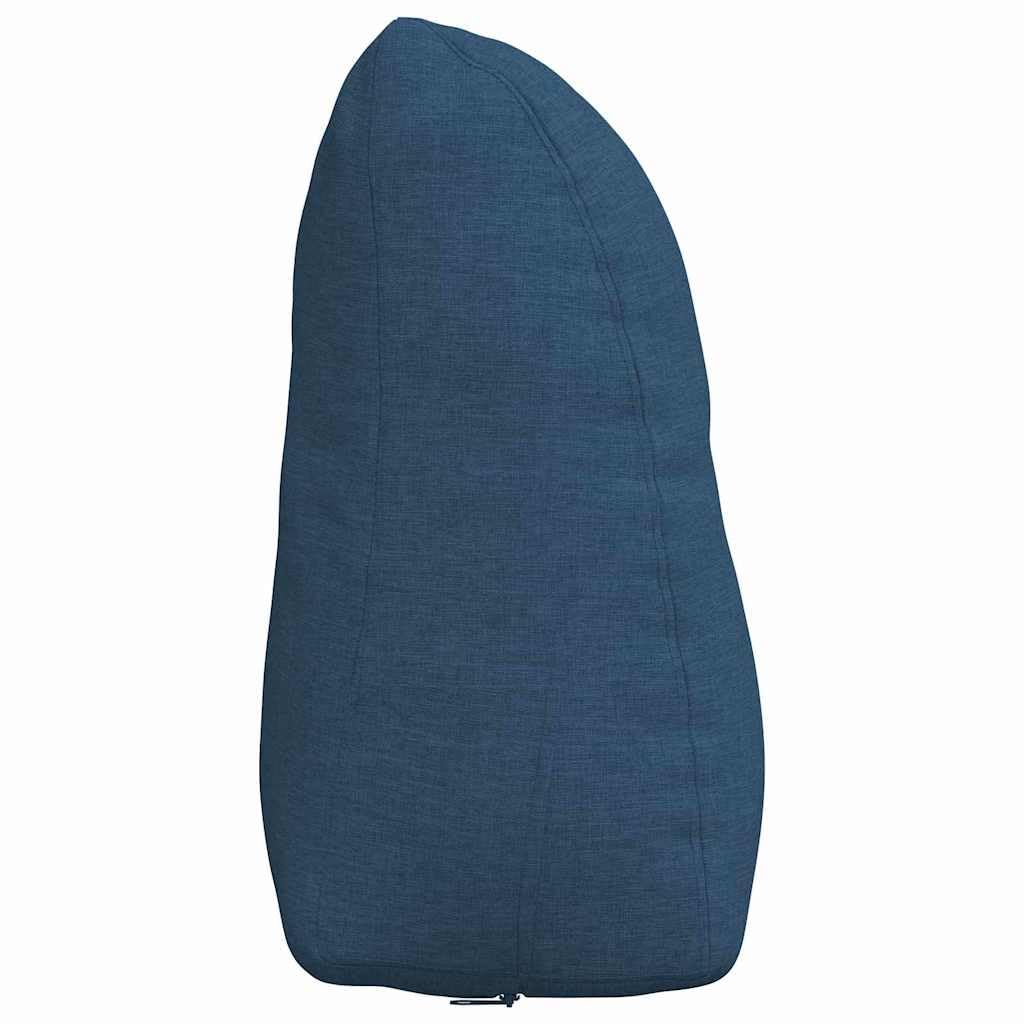Rücken Kissen Blau 45 x 24 x 50 cm Stoff, ergonomisches Rückenstützkissen mit abnehmbaren Bezügen, für Wohnzimmer, Schlafzimmer, Sofa, Sessel, mit Lordose Unterstützung