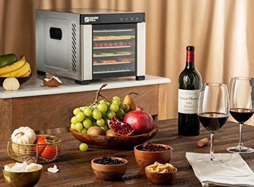 Magic Mill Commercial Food Dehydrator Machine | Easy Setup, Digital Adjustable Timer and Temperature Control | Dryer for Jerky, Herb, Meat, Beef, Fruit and To Dry Vegetables | Over Heat Protection | 6 Stainless Steel Trays