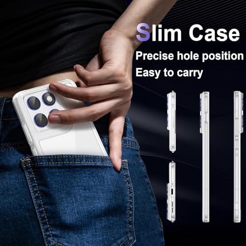 Image of Case for Motorola Edge 70 5G, Military Grade Drop Protection Clear Phone Case, Yellowing Resistant, Anti-Scratch Hard PC Back, Shockproof Hard Ultra-Thin Protective Cover, Transparent