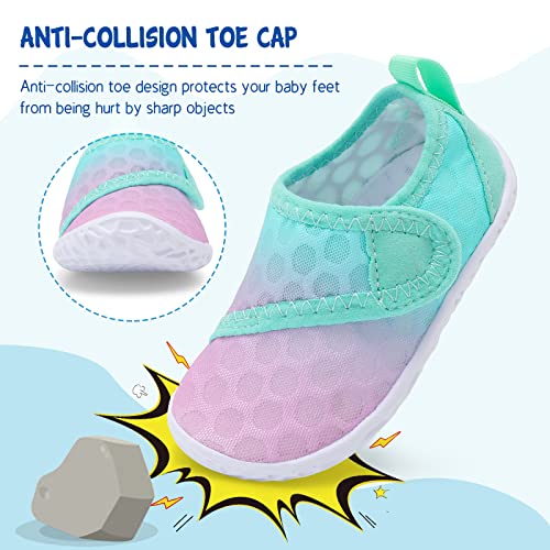 Image of LeIsfIt Toddler Water Shoes Boys Girls Barefoot Aqua Socks Kids Breathable Quick-Dry Swim Shoes for Beach Pool Surf