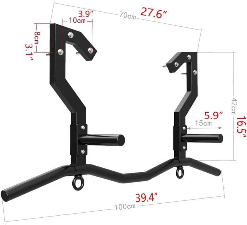 Steel Wall Mounted Pull-up bar with 4 Handles, Home Gym Upper Body Arm Strength Training Core Training Horizontal Bar (Size : Style 1)