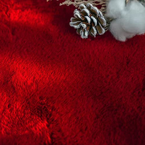 Staolene Ultra Soft Faux Rabbit Fur Chair Cover Couch Pad Fuzzy Area Rug Fluffy Bedside Carpet Mat For Bedroom Floor Sofa Living Room Rugs 2 X 6 Ft, Burgundy Red Fur Rug (Burgundy Red, 2 X 6 Ft) #TOP4