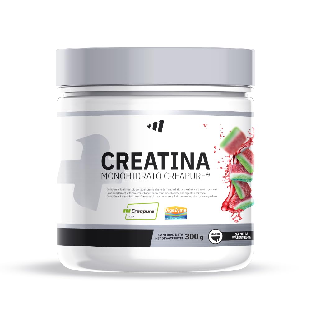 MASmusculo - Creatina Monohidrato Creapure® - en Polvo - Sin Azúcar - 300 g - Bote 3 Meses - Recuperador Muscular - Aumenta Masa Muscular - Sabor Chuches de Sandía - 1
