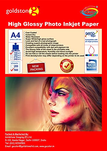 Image of Gocolor High Glossy Inkjet Photo Paper 150Gsm A4 50 Sheets