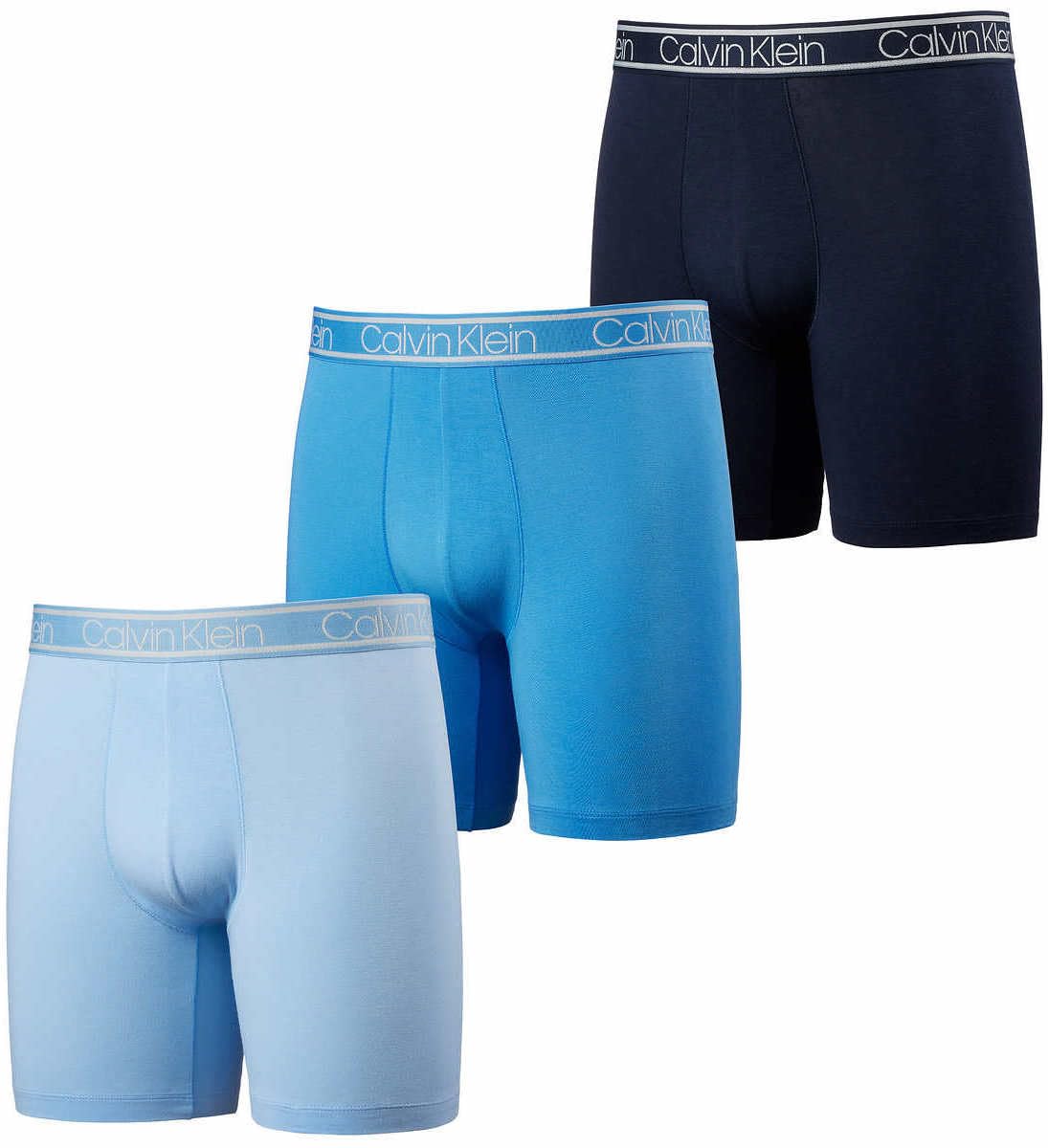 Mens 3 Pack Lightweight Boxer Brief (US, Alpha, Large, Regular, Regular, Navy/Shoreline/Light Blue)