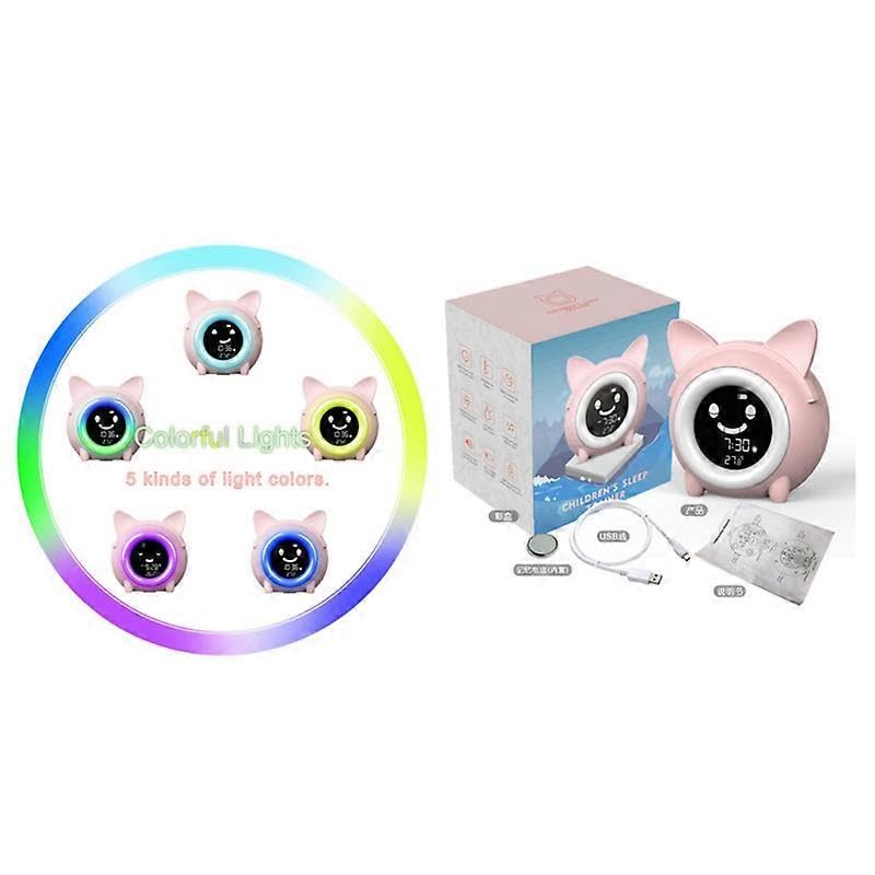 Cartoon Katze Wecker Nachtlicht Kinder Schlaf Wach Uhr Digital Elektronische Uhr Smart Wecker