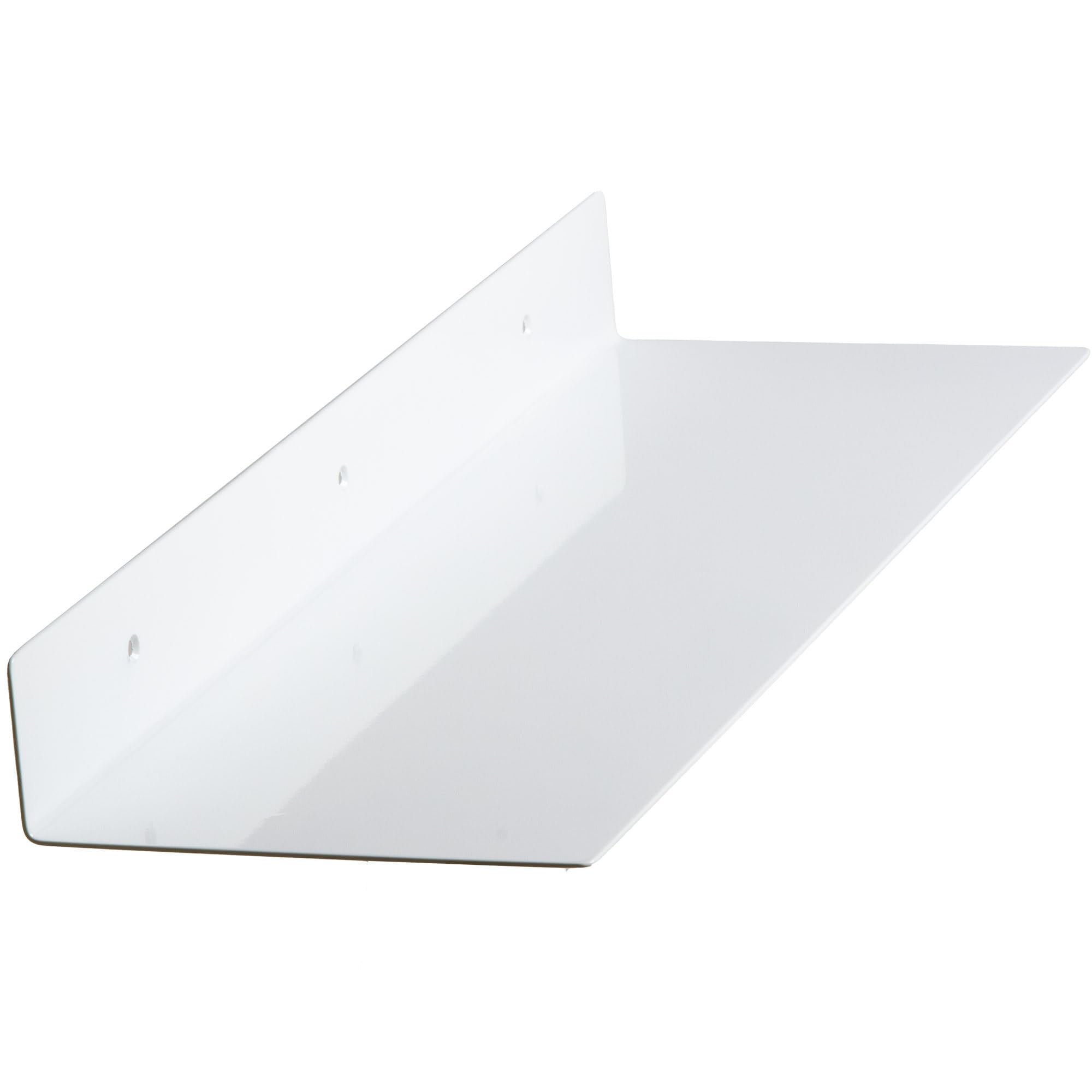 Calabasas Decor 24x8 in Metal Floating Shelf White Wall Mounted - Made in The USA - Bedroom, Living Room, Bathroom, Kitchen
