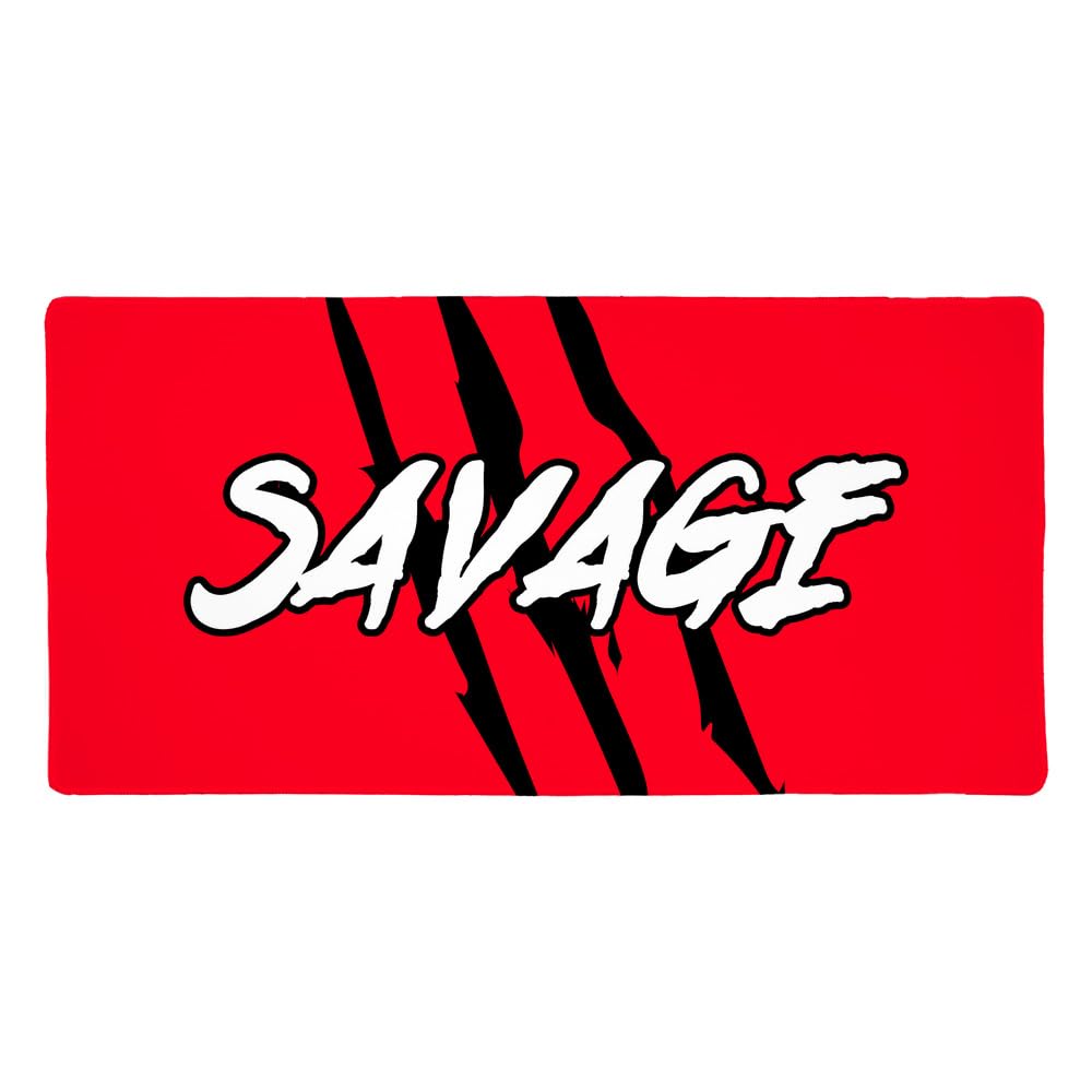 Savage Claw Mark Red and Black Large Gaming Mouse Pad Desk Mat with Stitched Edges, Non-Slip Base for Gamer, Home and Office