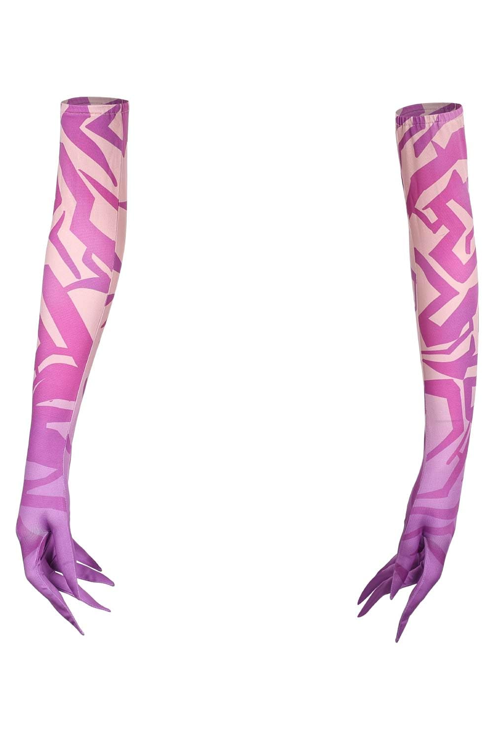 Waslary Hunters Cosplay Glove Anime Purple Dark Pattern Devil Tattoo Gloves Long Oversleeve Arm Print Sleeve Cover Halloween Cosplay Costume (Purple, M)