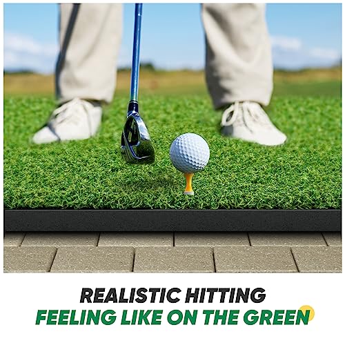 Golf Hitting Mat, 31MM Thickened Golf Practice Mats 5x4ft Artificial Golf Turf Practice Mat for Outdoor & Indoor Training, Hitting Training Matt with 9 Balls 9 Tee for Backyard - Thumbnail 4