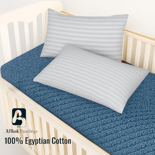 Image of Atiksh Beddings 14x20 Toddler Travel Pillow Cases, Pack of 2, 100% Egyptian Cotton, 600 Thread Count, Zipper Closure, Small Pillowcase for Kids, Daycare, Preschool & Travel, Silver Grey Stripe