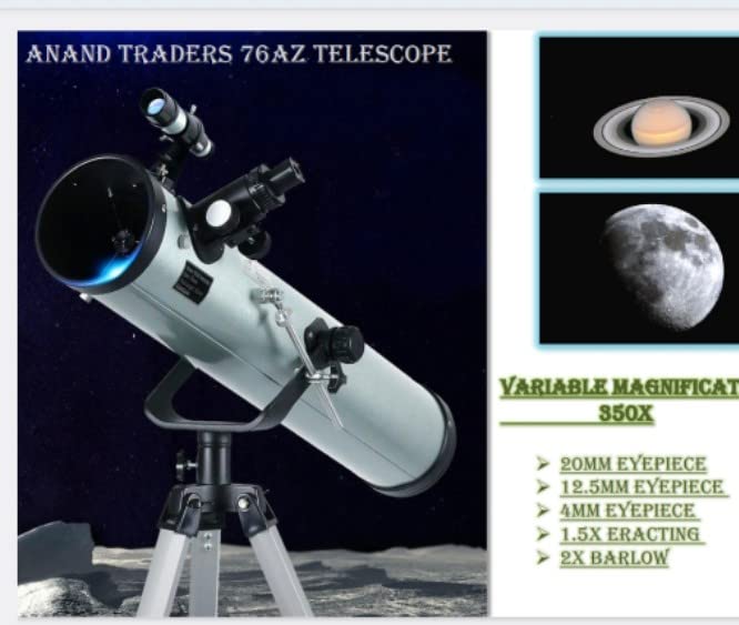76az Telescopio hasta 350x Zoom con Barlow y filtro lunar miniatura 5