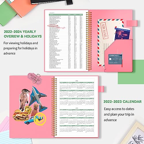 Weekly Planner Undated, Undated Planner With Weekly Schedules, Alltree Habit Tracker Journal With 53 Weeks, Spiral Appointment Organizers Notebook For Work & Personal Life, Pocket, Pen Loop, Pink, 5.5"X8.5" #TOP5