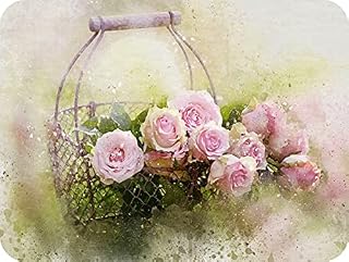 Pearl Glass - Rose Basket - Glass Worktop Saver/Protector (50 x 40cm - Large)