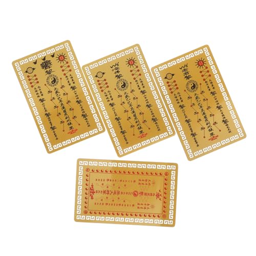 HIAKDOFT 4個年蛇年太?金カード アルウムマグネシウム合金製 風水開運護符 コンパクトで携帯便利 と繁栄を祈願する伝統的な護符