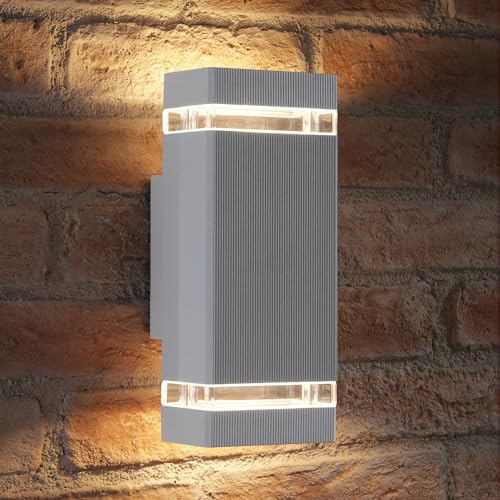 Applique Murale Double Auraglow Argent avec Ampoules LED Blanc Chaud