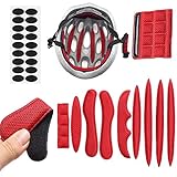 MDCEO Almohadillas para Casco de Bicicleta, 9 Pcs Almohadillas de Espuma universales para Casco de Bicicleta, Motocicleta（Rojo）