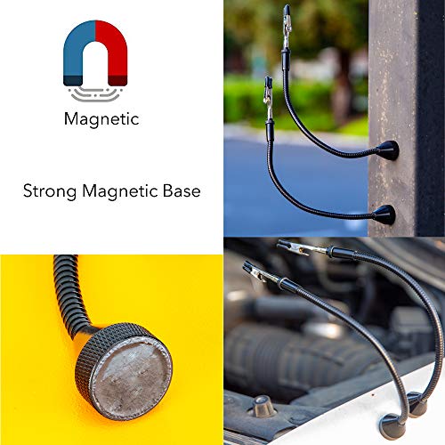 2 Pack Set Magnetic Flexible Gooseneck Metal with Alligator Clips for Helping Hands Third Hand Tool Automobile Electronics Soldering Jewelry Painting Art Crafts Hobby