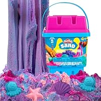 Play-Doh Sand Sensory Bucket, 5 Colors & Scents, Colored Sand in Resealable Container with 5 Sensory Tools, Sand Castle Building Kit, Creativity for Kids Sensory Bin, Toys for Soft Play