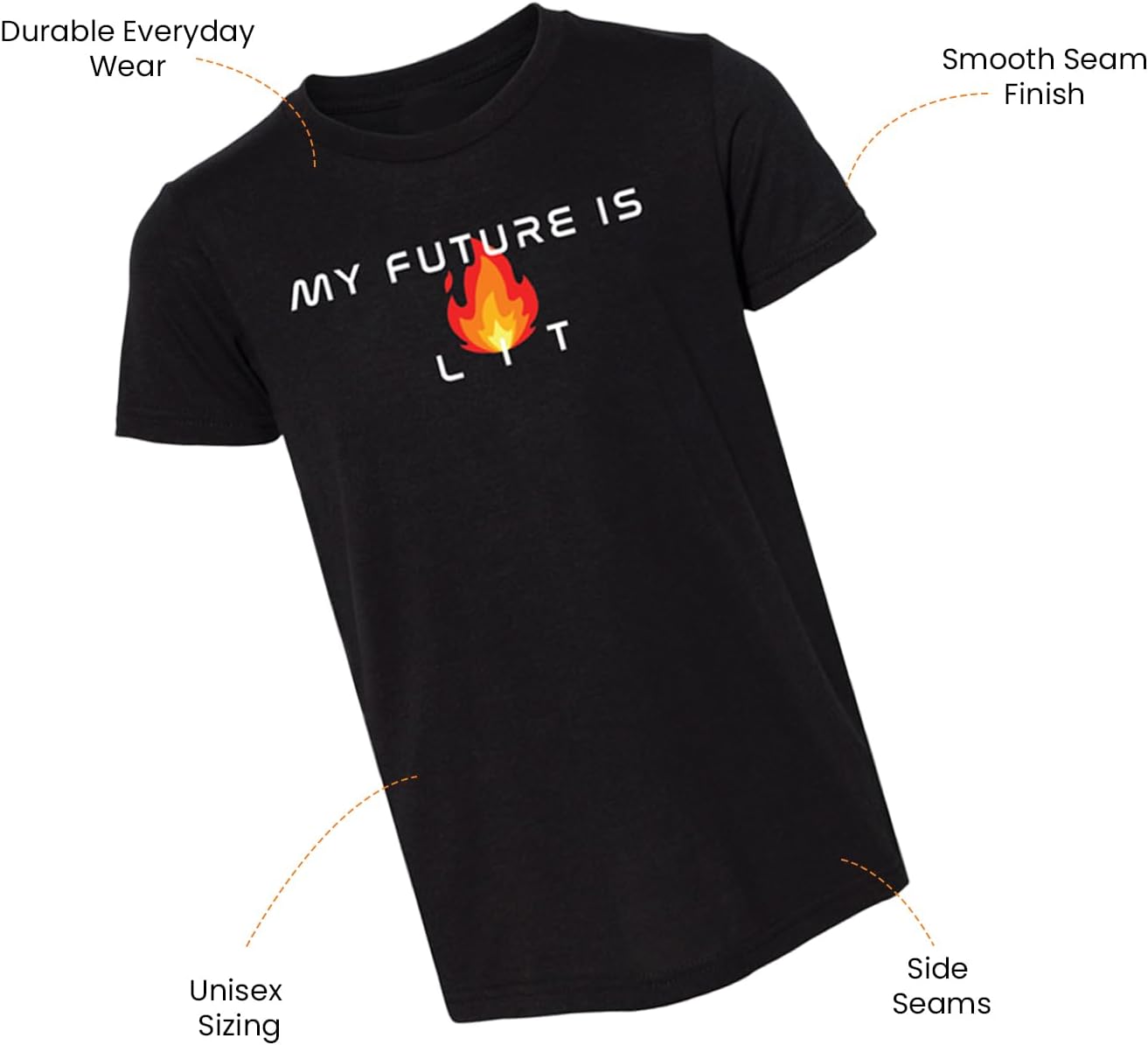 My Future is Lit Graphic T Shirt, Soft Unisex Inspirational Tee, Cotton Blend Motivational Casual Top, Positive Mindset