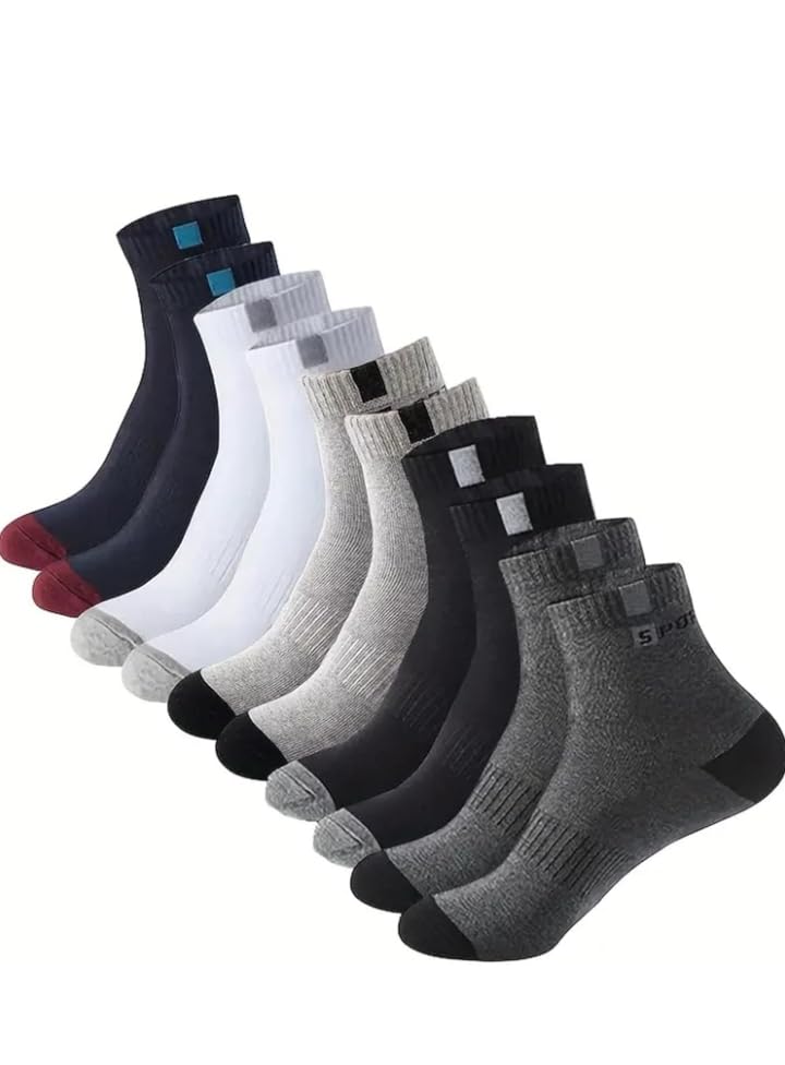 SPORT_ 5 Pairs Solid Cotton Ankle Length Socks for Men & Women, Anti Odour & Anti Bacterial, Multicolor, Pack of 5, Free Size