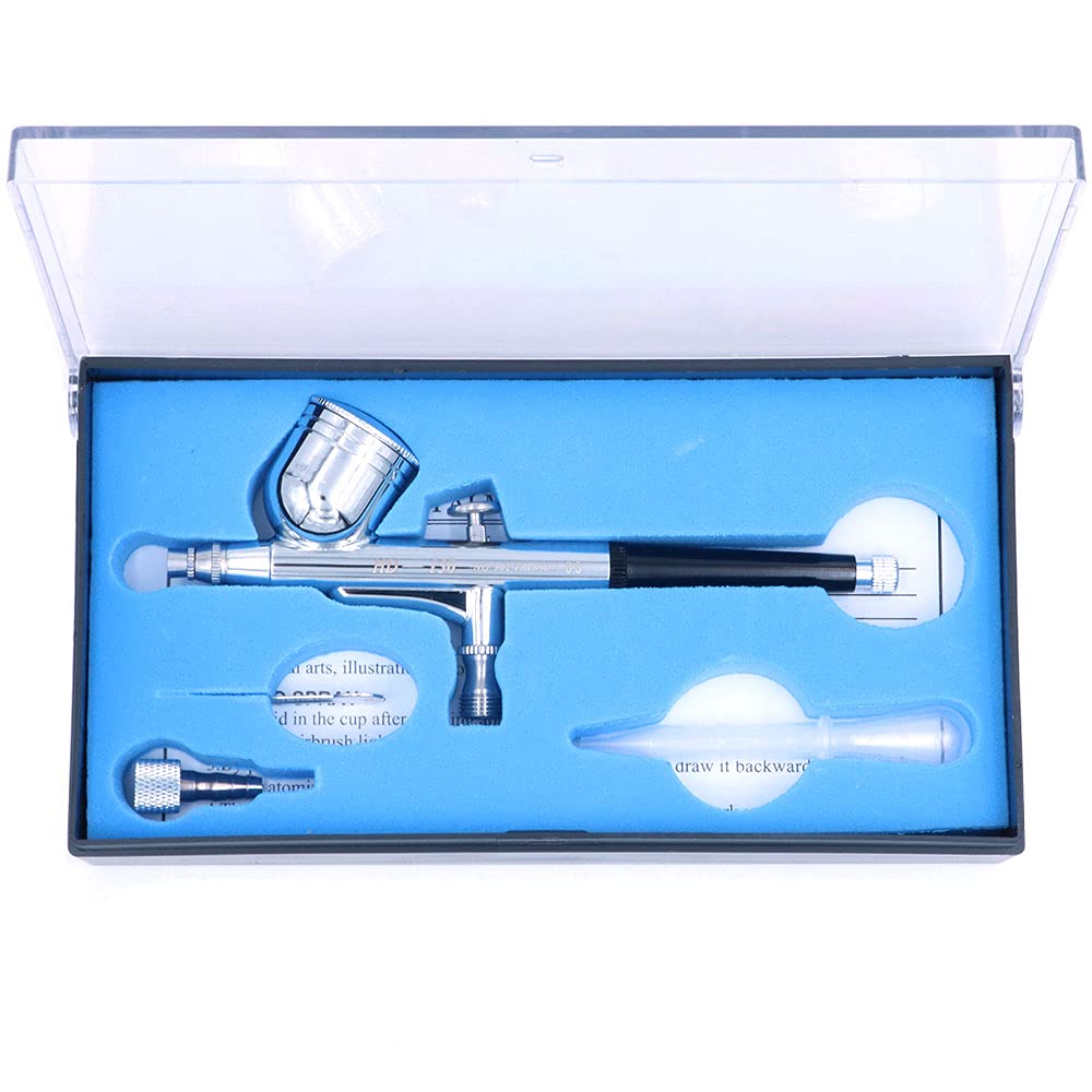 Ancllo Black 0.3Mm Gravity Feed Dual-Action Airbrush Paint Kit Set