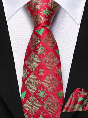 Dubulle Boys Christmas Zipper Ties Xmas Pretied Necktie for Boy and Pocket Square Age 8-12 Boys Party Festival2