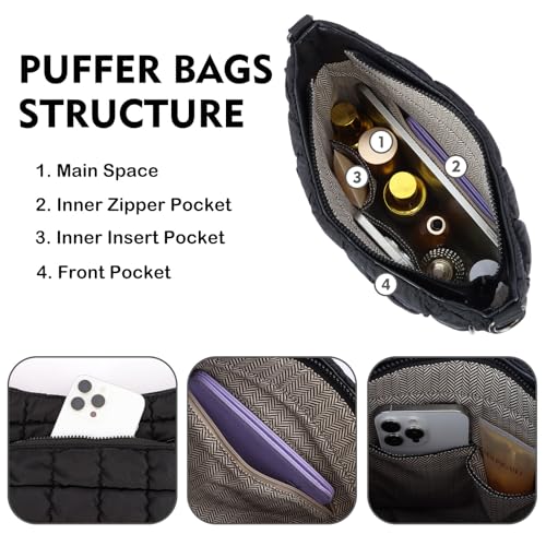Large Crossbody Bags for Women Quilted Crossbody Bags Puffer Puffy Tote Shouler Handbag Puff Purse Bubble Bag for Women4