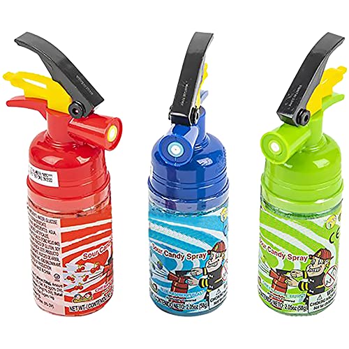 Sour Candy Spray Comes in three different flavors Cherry Splash Blue Raspberry Blast Sour Apple Blast Kosher Certified 2.05 OZ Per Bottle 58 Grams (3-Pack)