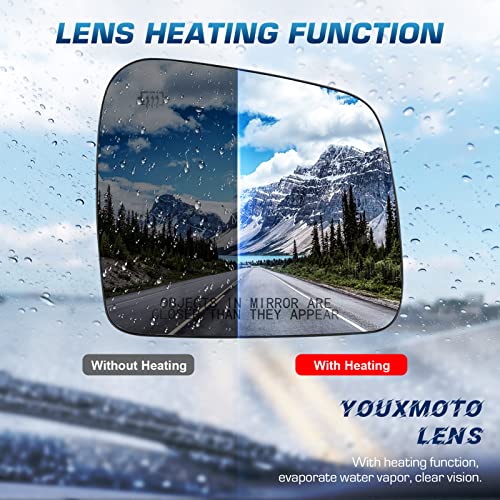 Youxmoto Heated Side Mirror Fit Jeep Grand Cherokee 2011-2018 with Backing Holder
