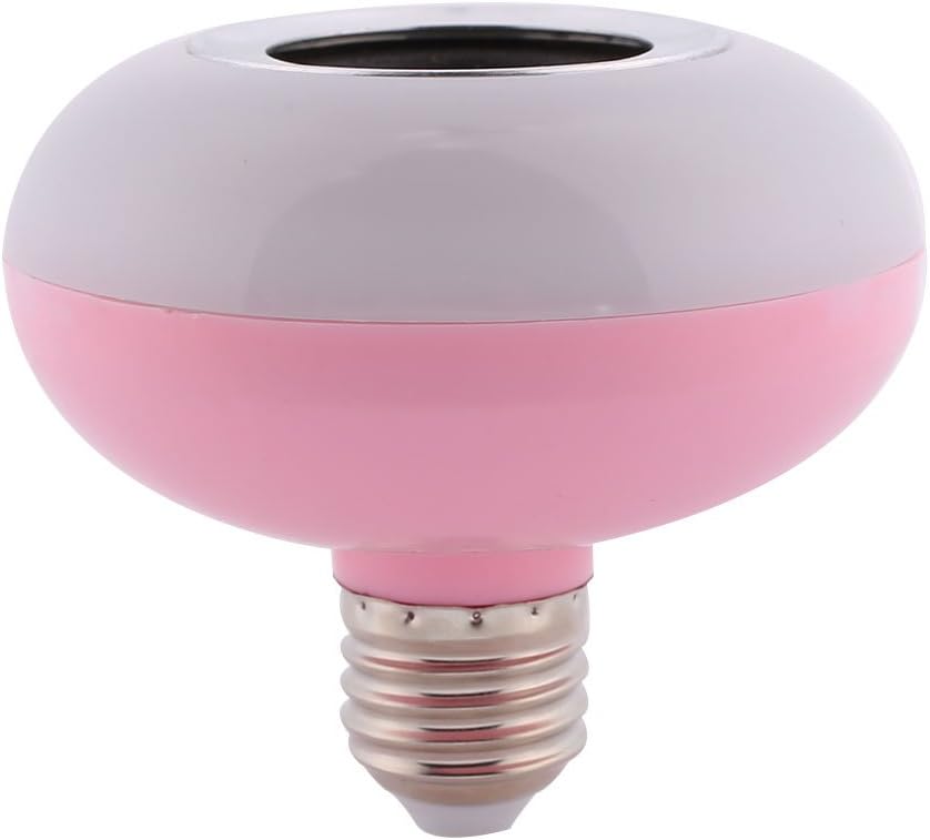 E27 12W RGB LED Music Bulb Bluetooth Wireless Speaker Smart Light Lamp with 24 Keys Remote Control 2017--Wireless Bluetooth Light Bulb Music Audio Speaker Sound RGBW LED Lamp Pink