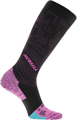 Merrell Calcetines unisex de compresión para correr por encima de la pantorrilla unisex Otc con banda de soporte de arco