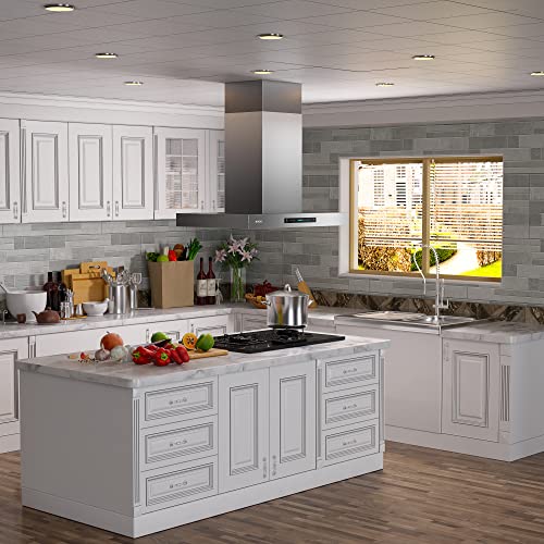 Iktch Upgrated 42"Island Mount Range Hood, 900 Cfm Ducted Range Hood With 4 Speed Fan, Stainless Steel Range Hood 42 Inch With Gesture Sensing & Touch Control Making Life Smarter Ikis02-42 #TOP4