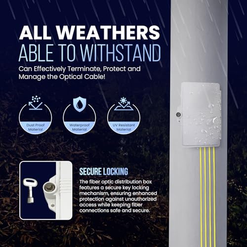 Image of ETS Fiber Optic Distribution Box 4 Core - IP65 Waterproof, UV Resistant, FTTH, FTTx, Wall /Pole Mountable, Industrial Networks, Fusion Splicing, SC /LC /FC Adapters, Cable Management