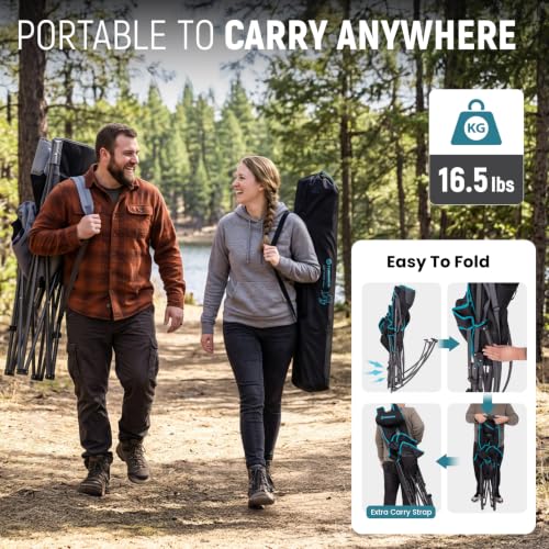 FUNDANGO Camping Rocking Chair Silla Mecedora de Camping Sobredimensionada Resistente 440 Libras con Acolchonado Plegable miniatura 6