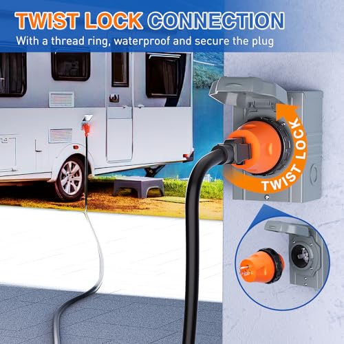 Image of Nilight 15 Amp to 30 Amp RV Power Adapter 5-15P to L5-30R | 110 Volt Twist Locking Connector 15A Male Plug to 30A Female Receptacle for RV Generator Camper Electrical Converter