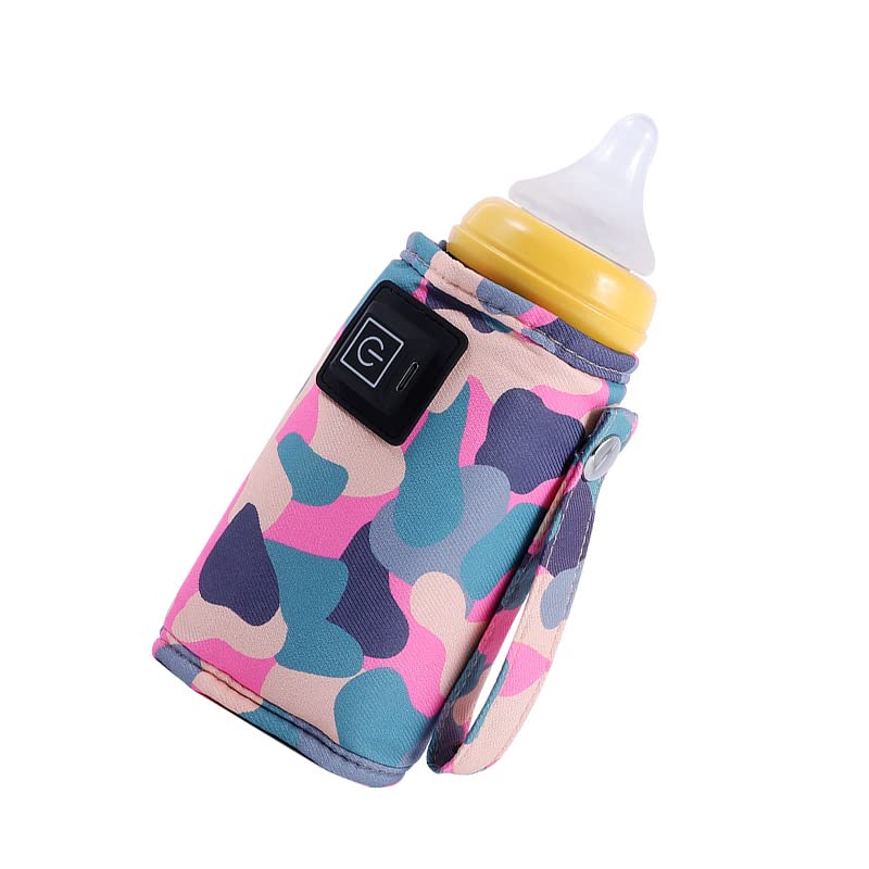 ihreesy Car Travel Bottle Warmer,5V 2A USB Heating Bottle Warmer 40°C-60 °C Three Gear Adjustable Car Travel Milk Bottle Warmer Milk Heat Keeper