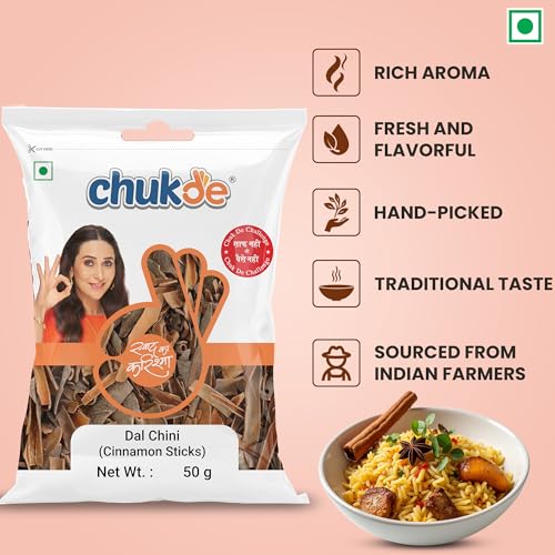 Image of Chukde Dalchini Shrilankan, Cinnamon Ciggarate Sticks Quills Whole Spices, 50g