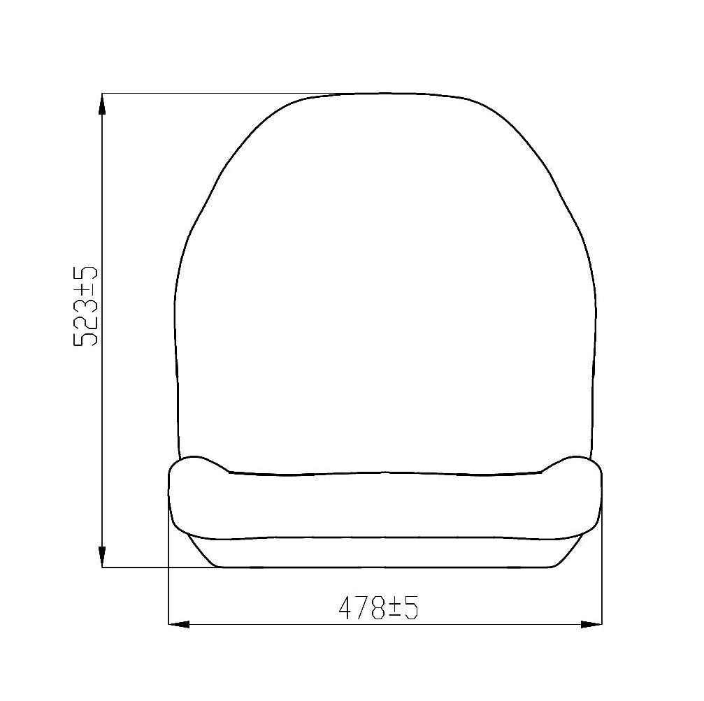 PVC Sitzschale 482mm breit und hoher Rücken passend für JD Rasentraktoren, gelb