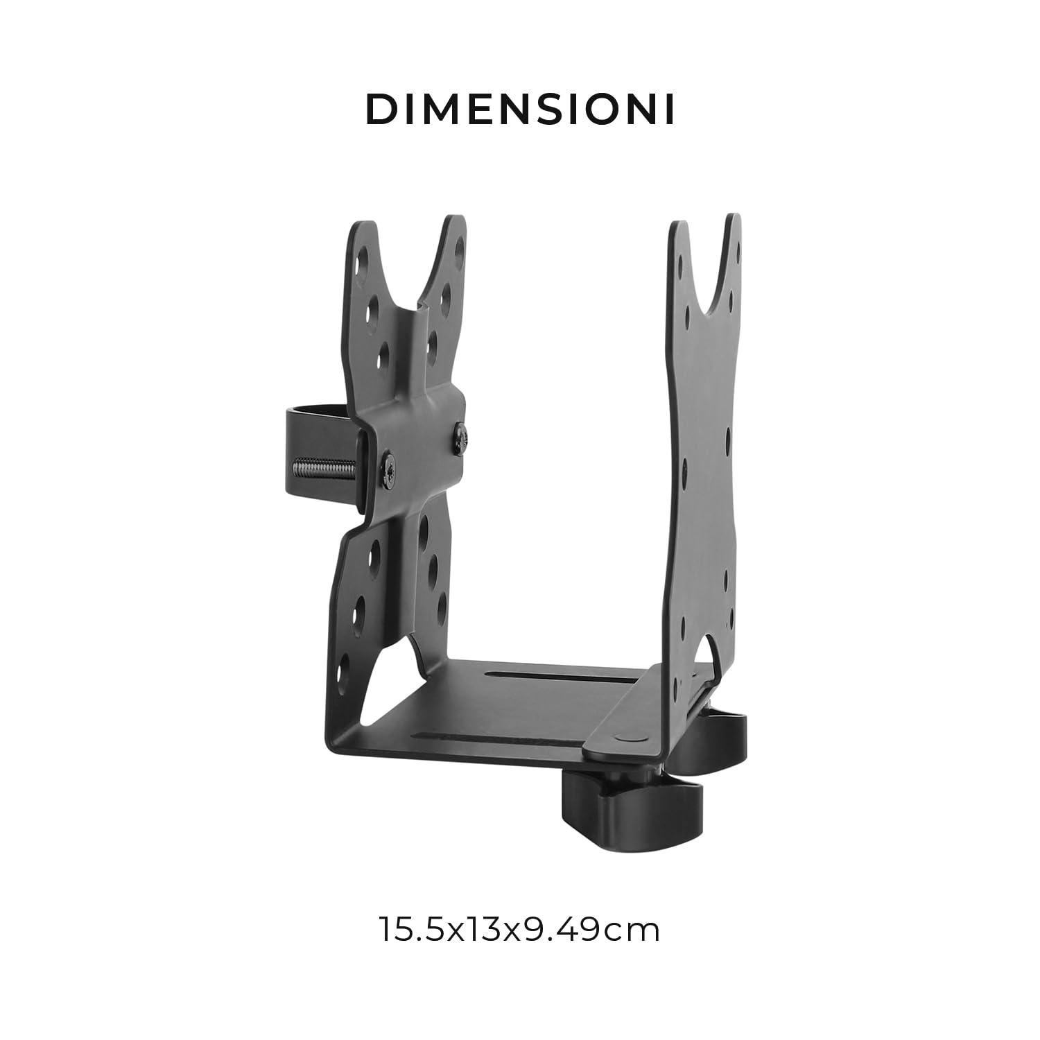 HumanCentric Staffa di montaggio per thin client, per montare un mini PC o un computer su un braccio o supporto per monitor VESA, su un palo o sotto la scrivania o una superficie