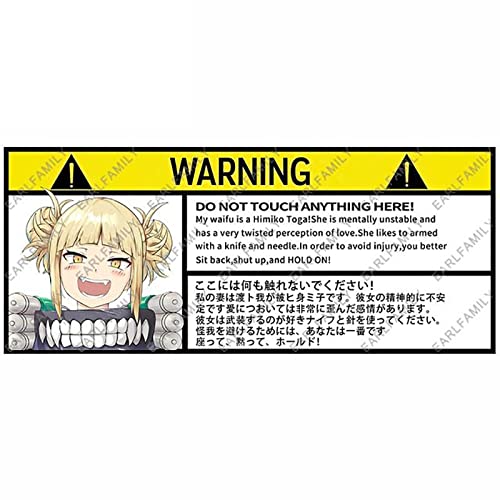 Amazon Com Earlfamily 5 1 For Himiko Toga My Hero Academia Warning Slap Stickers Anime Vinyl Car Sticker Window Decal Car Accessories Toys Games