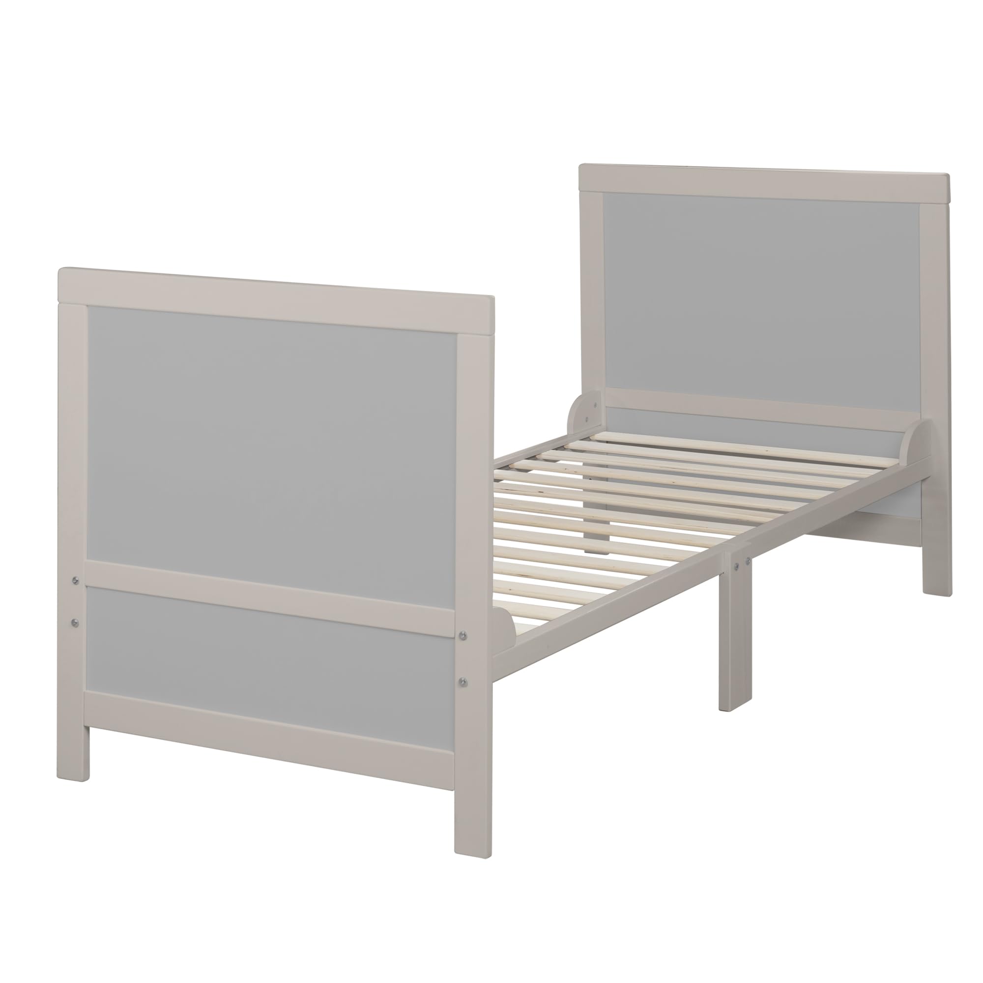 roba Lettino Trasformabile EASY SLEEP - 70 x 140 cm - Elementi Convertibili Inclusi - Montaggio Rapido - Resistente e Moderno - 3 Altezze - Legno Laccato Grigio Chiaro