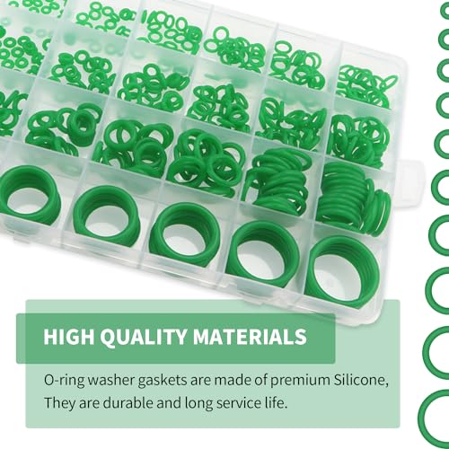 YIXISI 420 PCS 24 Sizes Green O-Rings Assortment Kit, Silicone Metric O-Rings, for Tap Plumbing Washer Seal & Auto Quick Repair - Image 4