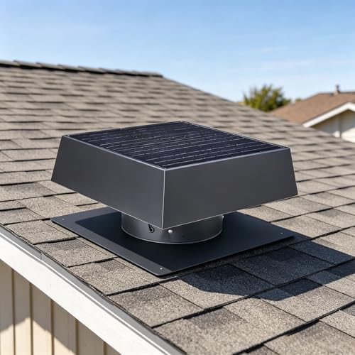 JT Ventilador Solar de 12'' de 35W, Ventilador de Extractor para Techo, para Ático o Garaje miniatura 1