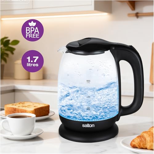 Hervidor eléctrico Salton vidrio 1.7 L con base 360° miniatura 7