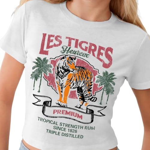 Cute Tiger Graphic Baby Tees for Women Y2k Preppy Summer Cropped Shirts Aesthetic Crop Tops Teen Girl Trendy Clothes2