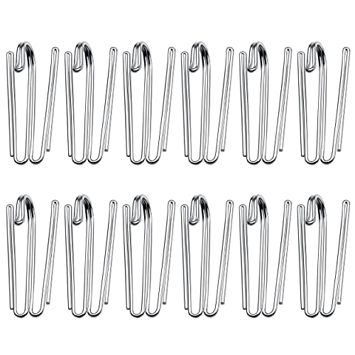 Curtain Hooks Drapery W Shape Hooks and Pin 2 Prongs Pinch Pleat for Window, Shower Curtain(20 Pack)
